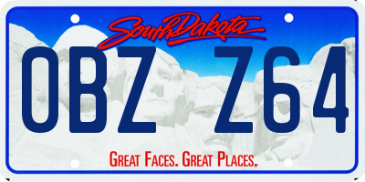 SD license plate 0BZZ64