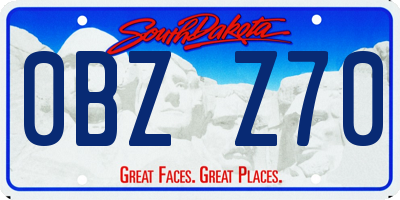 SD license plate 0BZZ70