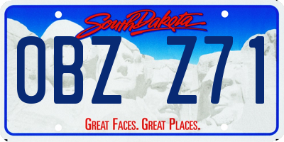 SD license plate 0BZZ71