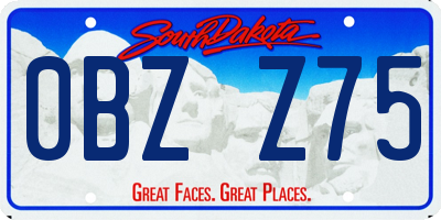 SD license plate 0BZZ75
