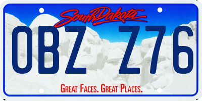 SD license plate 0BZZ76