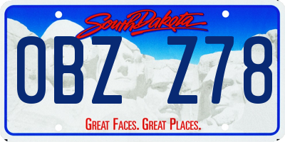 SD license plate 0BZZ78