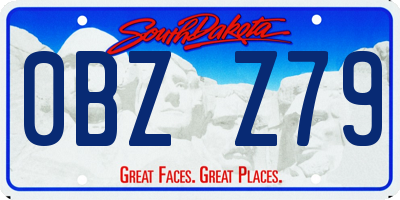 SD license plate 0BZZ79