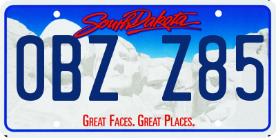 SD license plate 0BZZ85
