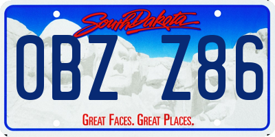 SD license plate 0BZZ86