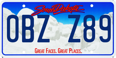SD license plate 0BZZ89