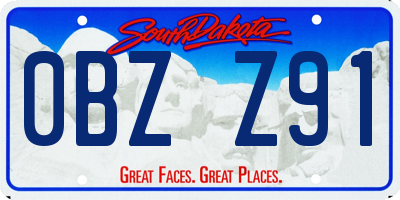 SD license plate 0BZZ91