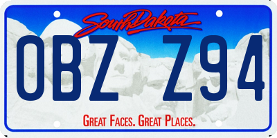 SD license plate 0BZZ94