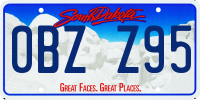 SD license plate 0BZZ95