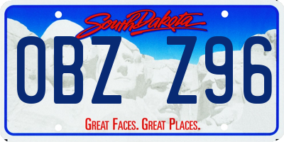 SD license plate 0BZZ96