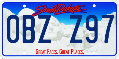 SD license plate 0BZZ97