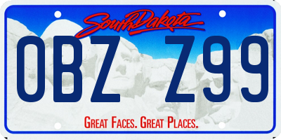 SD license plate 0BZZ99