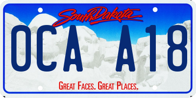 SD license plate 0CAA18