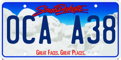 SD license plate 0CAA38
