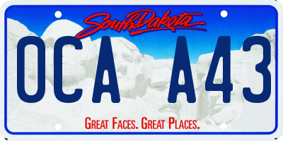 SD license plate 0CAA43