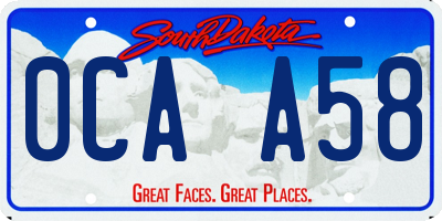 SD license plate 0CAA58