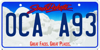 SD license plate 0CAA93