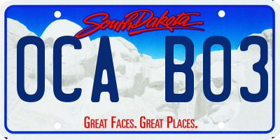 SD license plate 0CAB03