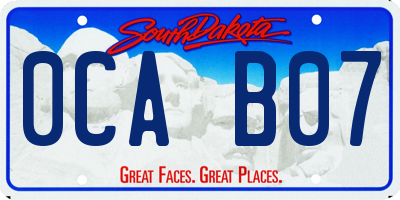 SD license plate 0CAB07