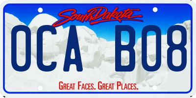SD license plate 0CAB08