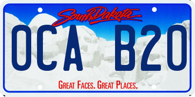 SD license plate 0CAB20