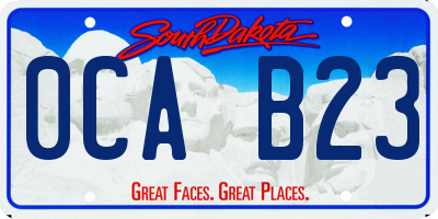 SD license plate 0CAB23