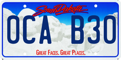 SD license plate 0CAB30