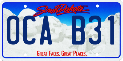 SD license plate 0CAB31