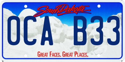SD license plate 0CAB33