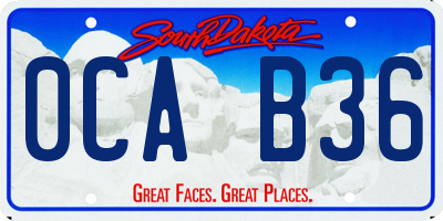 SD license plate 0CAB36