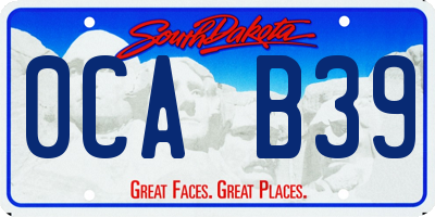 SD license plate 0CAB39