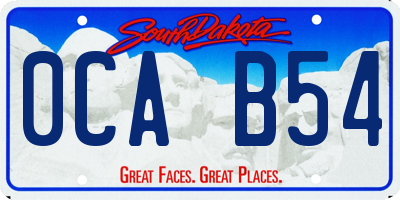 SD license plate 0CAB54