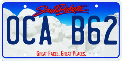 SD license plate 0CAB62