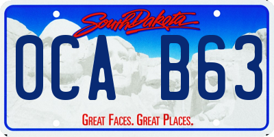 SD license plate 0CAB63