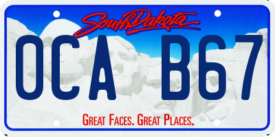 SD license plate 0CAB67