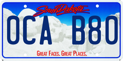 SD license plate 0CAB80