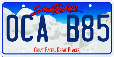 SD license plate 0CAB85