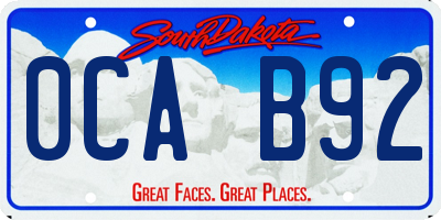 SD license plate 0CAB92