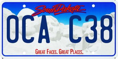 SD license plate 0CAC38