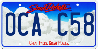 SD license plate 0CAC58
