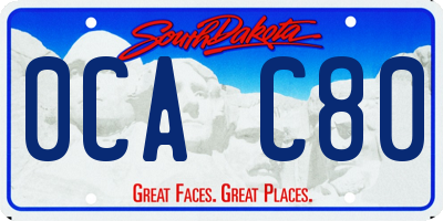 SD license plate 0CAC80
