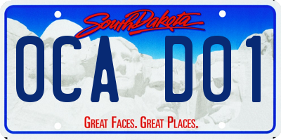 SD license plate 0CAD01