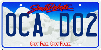 SD license plate 0CAD02