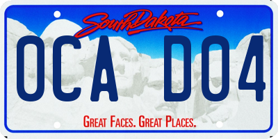 SD license plate 0CAD04