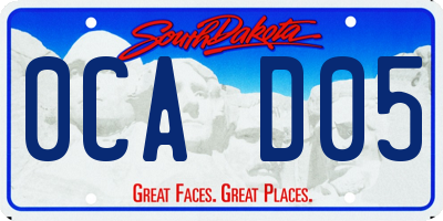 SD license plate 0CAD05