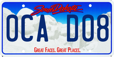 SD license plate 0CAD08