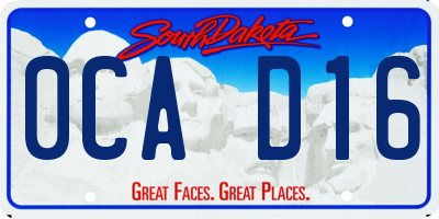 SD license plate 0CAD16