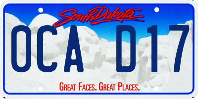 SD license plate 0CAD17
