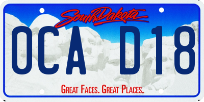 SD license plate 0CAD18