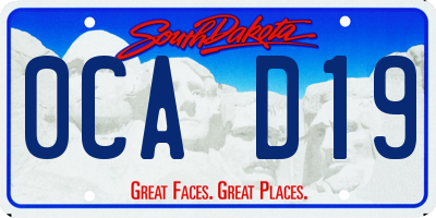 SD license plate 0CAD19